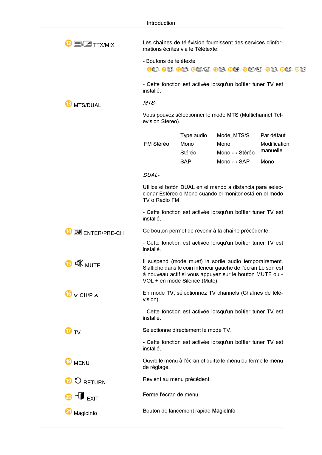 Samsung LH40CSPLBC/EN, LH46CSPLBC/EN manual Mts, Dual 