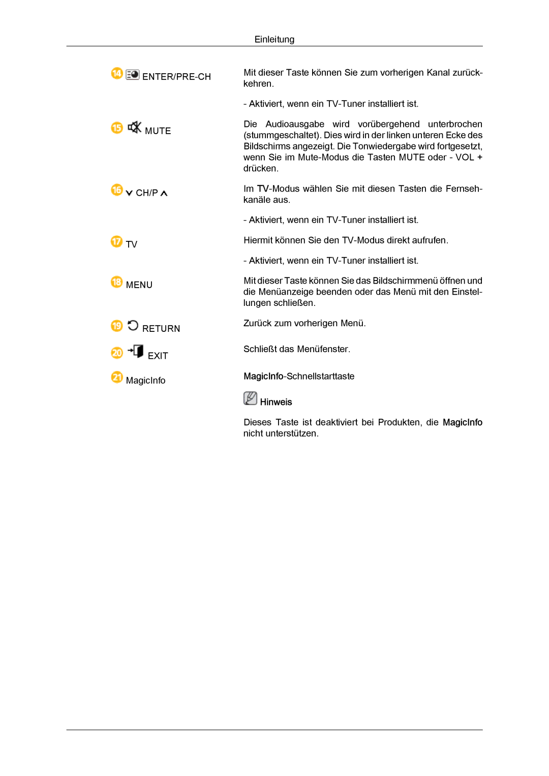 Samsung LH46CSPLBC/EN, LH40CSPLBC/EN manual ENTER/PRE-CH Mute 