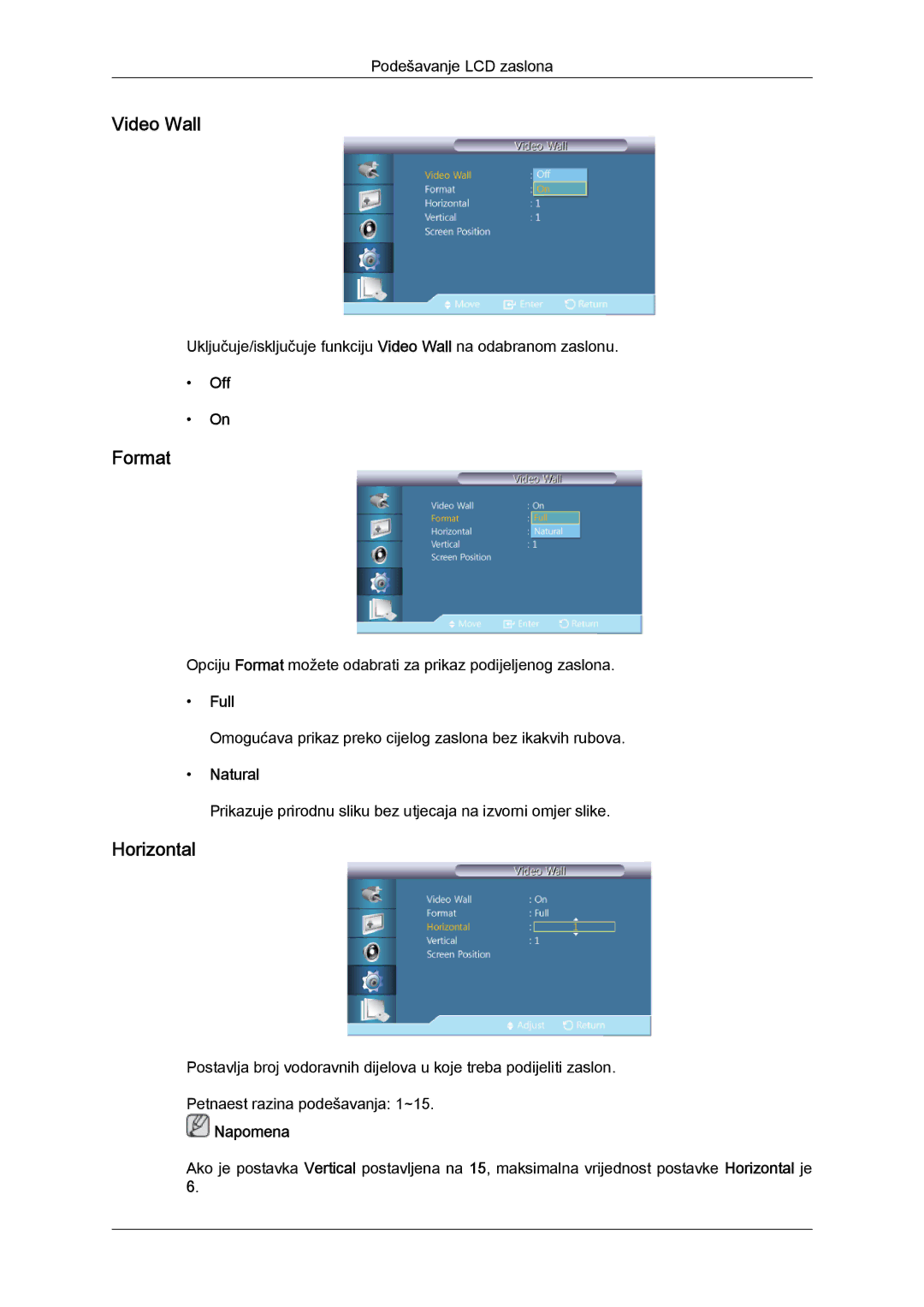 Samsung LH46CSPLBC/EN, LH40CSPLBC/EN manual Format, Horizontal, Full 