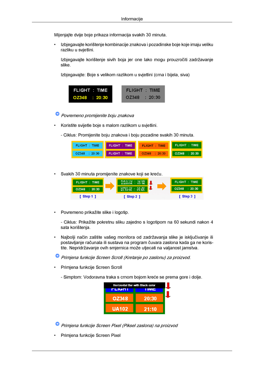 Samsung LH46CSPLBC/EN, LH40CSPLBC/EN manual Povremeno promijenite boju znakova 