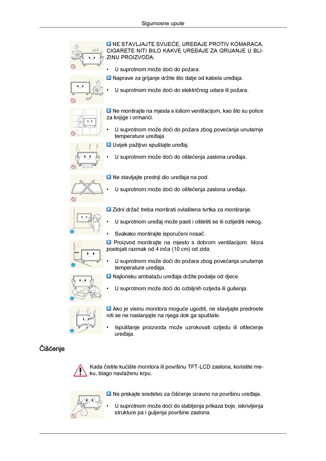 Samsung LH46CSPLBC/EN, LH40CSPLBC/EN manual Čišćenje 