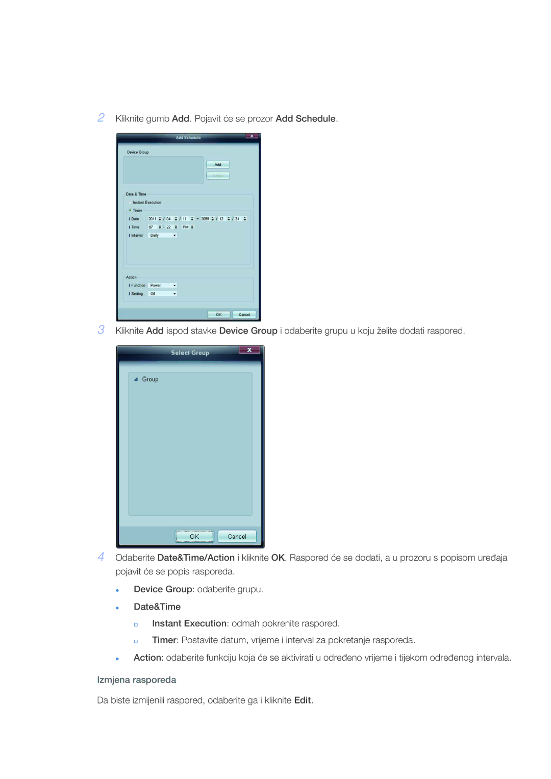 Samsung LH46CSPLBC/EN, LH40CSPLBC/EN manual Izmjena rasporeda 