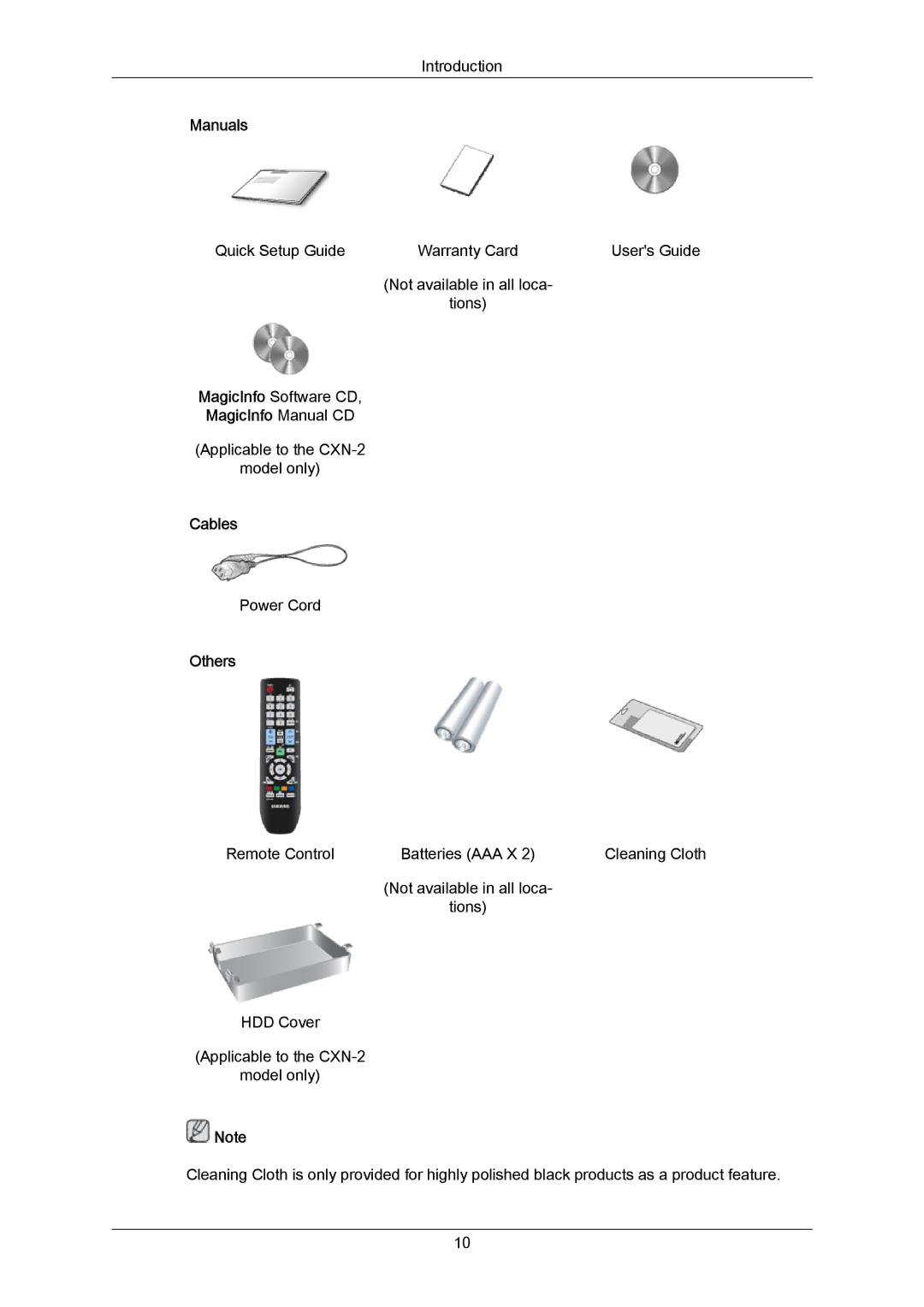 Samsung LH46DLTLGD/EN, LH40DLTLGD/EN, LH46DLPLGD/EN manual Manuals, MagicInfo Manual CD, Cables, Others 