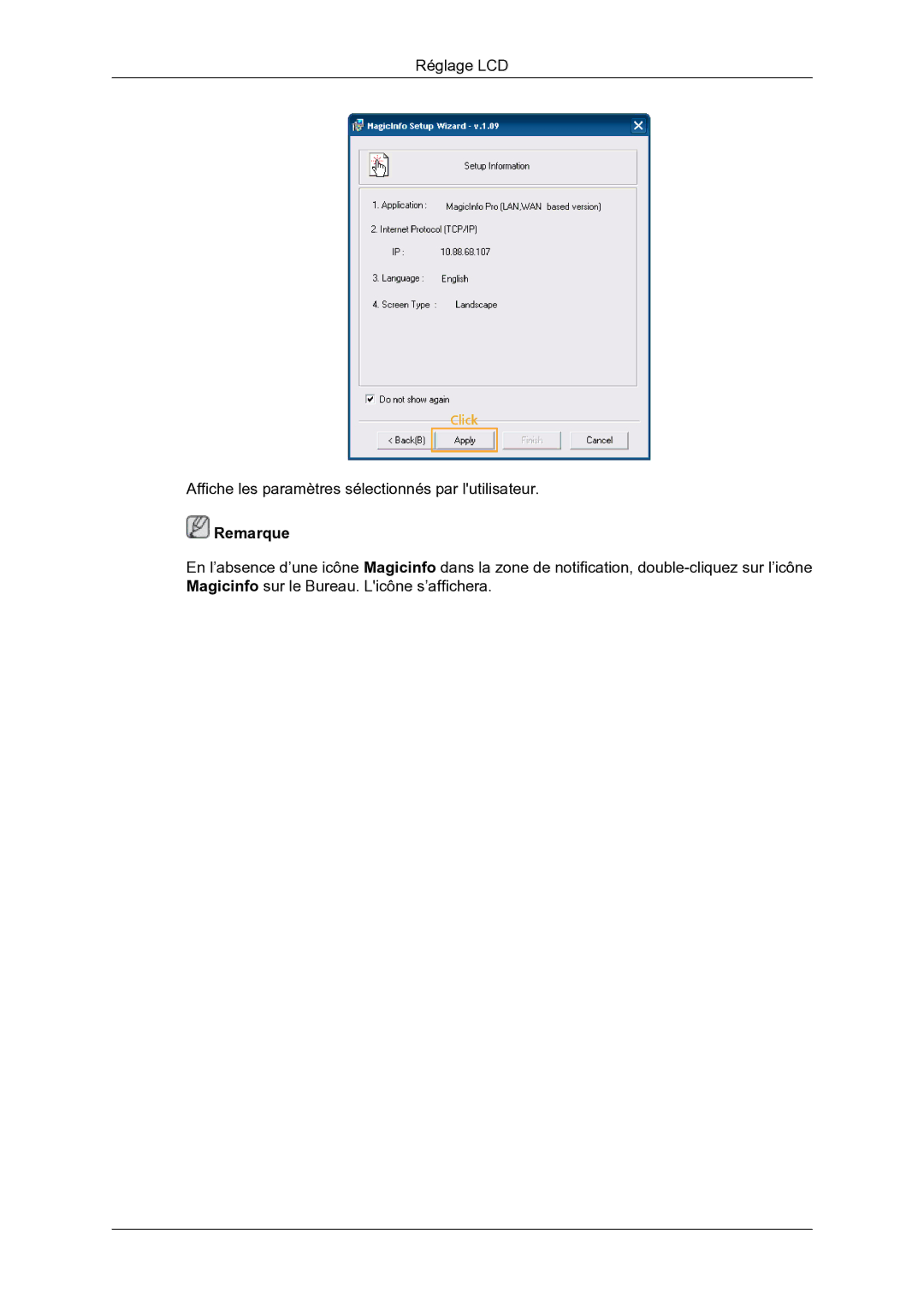 Samsung LH46DRBPLBB/EN manual Remarque 