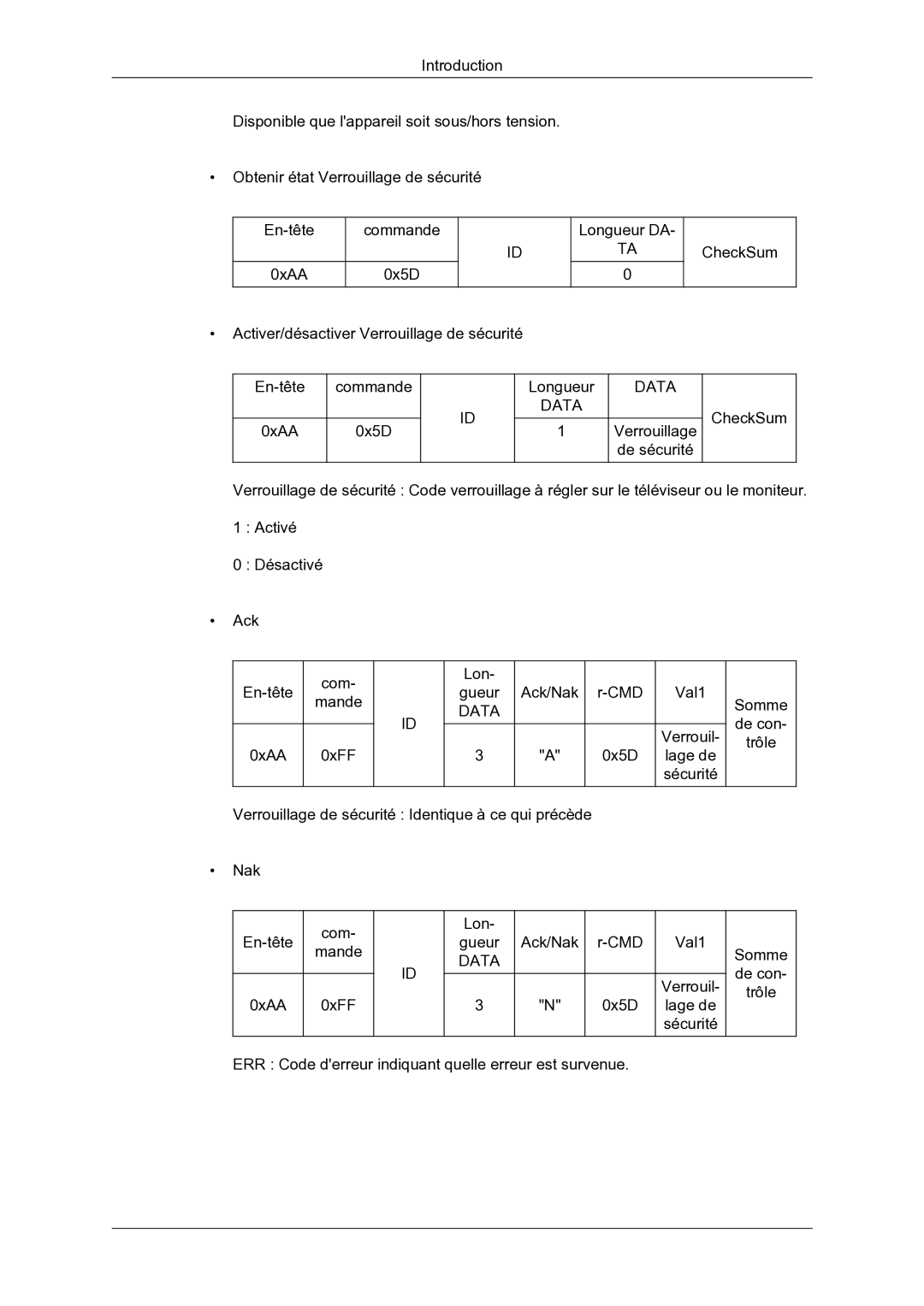 Samsung LH46DRBPLBB/EN manual Verrouil 