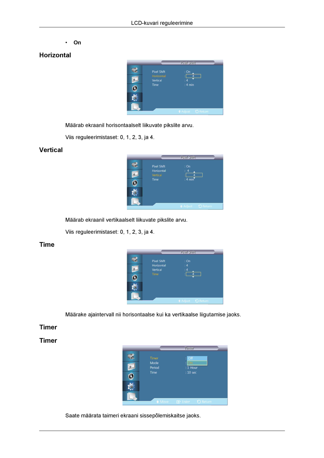 Samsung LH46DRBPLBB/EN manual Timer 