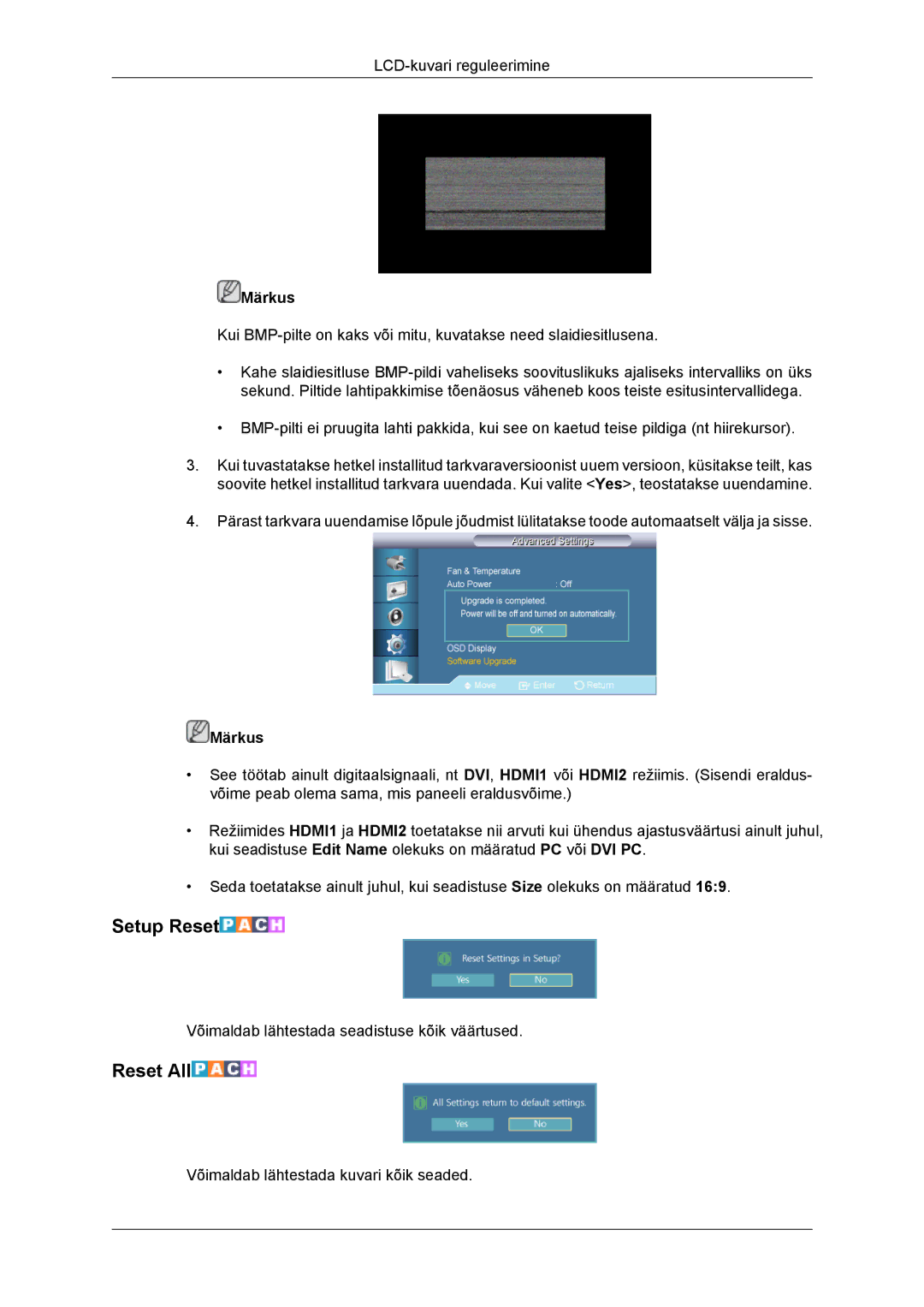 Samsung LH46DRBPLBB/EN manual Setup Reset, Reset All 