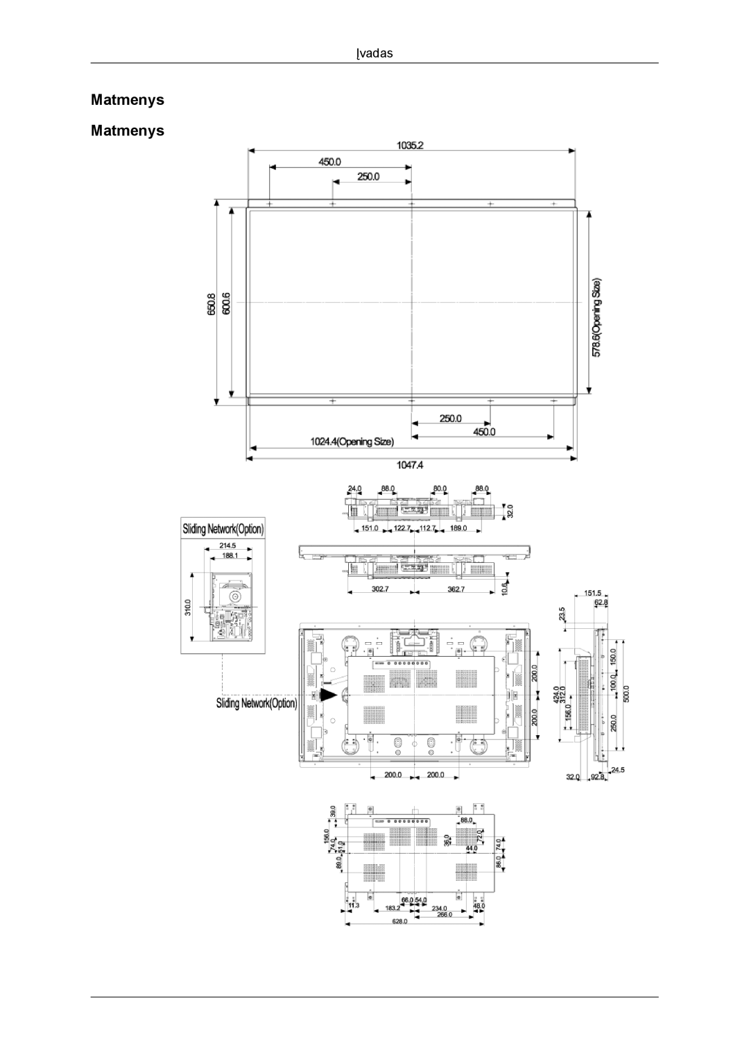 Samsung LH46DRBPLBB/EN manual Matmenys 