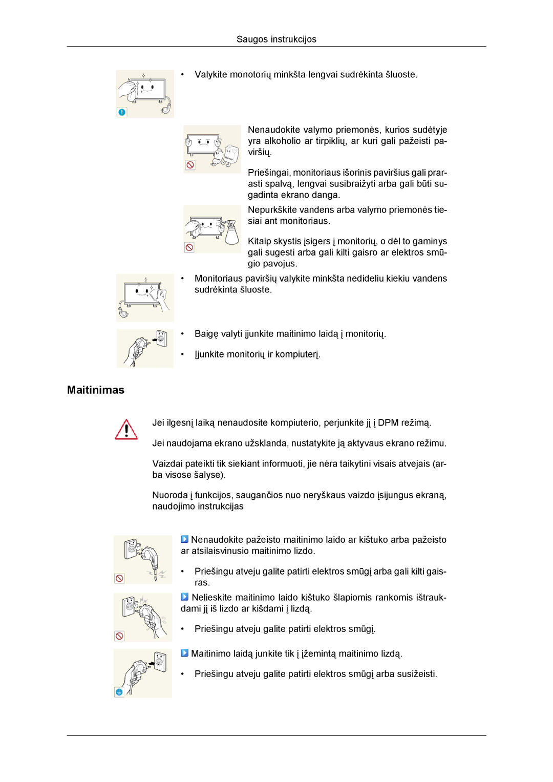 Samsung LH46DRBPLBB/EN manual Maitinimas 