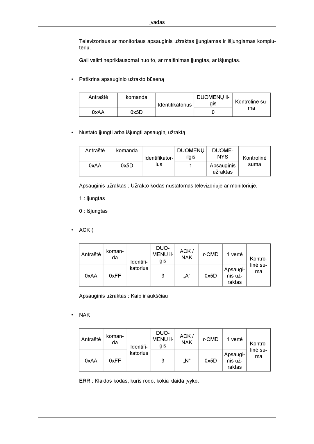 Samsung LH46DRBPLBB/EN manual Duomenų 