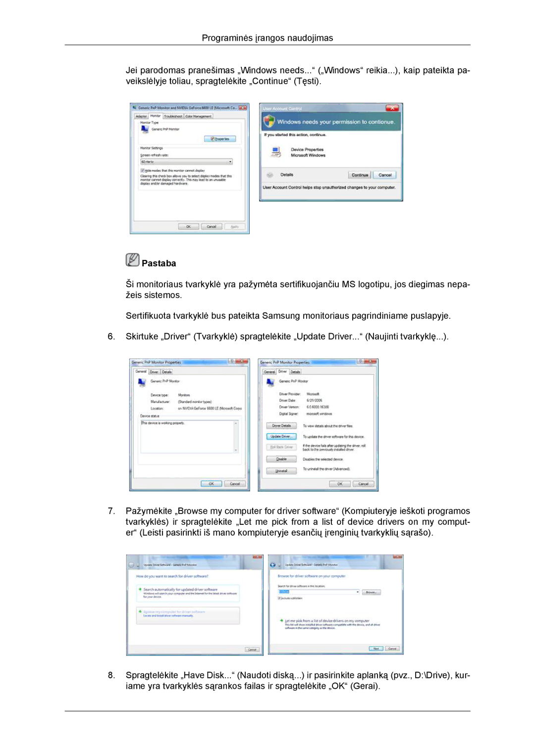 Samsung LH46DRBPLBB/EN manual Pastaba 