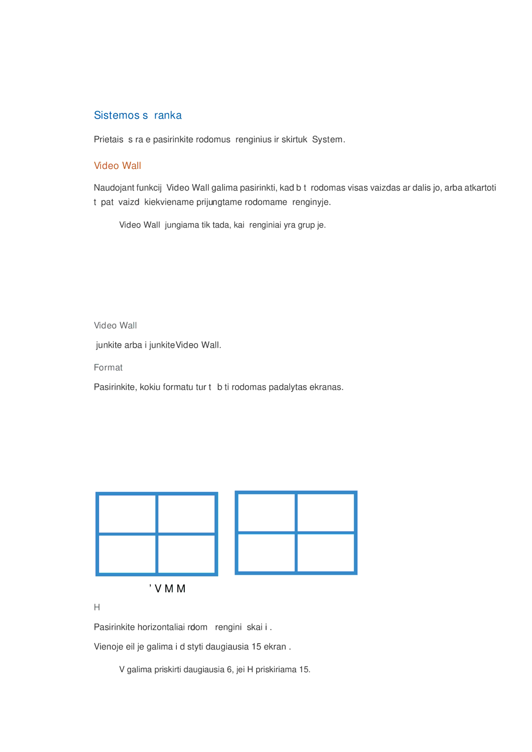 Samsung LH46DRBPLBB/EN manual Sistemos sąranka, Video Wall, Format 