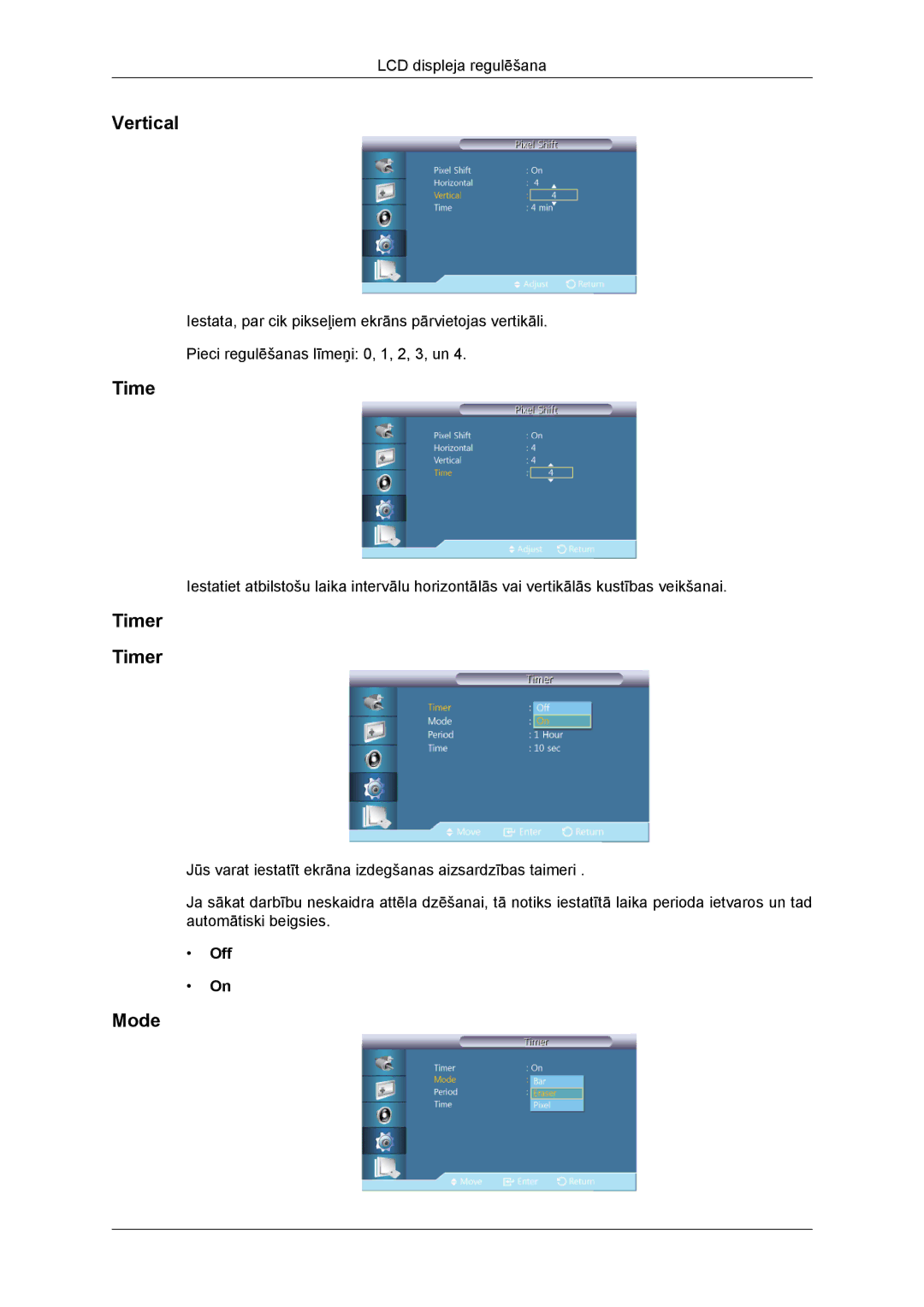 Samsung LH46DRBPLBB/EN manual Timer 