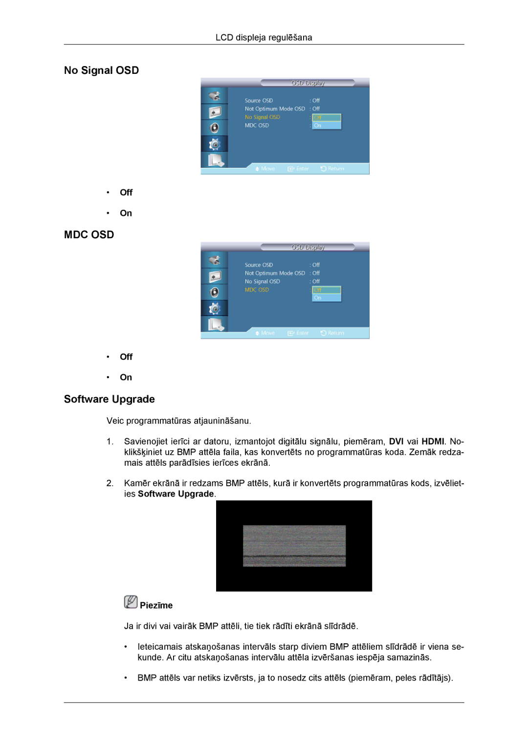 Samsung LH46DRBPLBB/EN manual No Signal OSD, Software Upgrade 