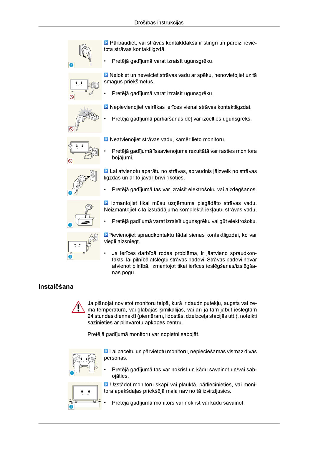 Samsung LH46DRBPLBB/EN manual Instalēšana 