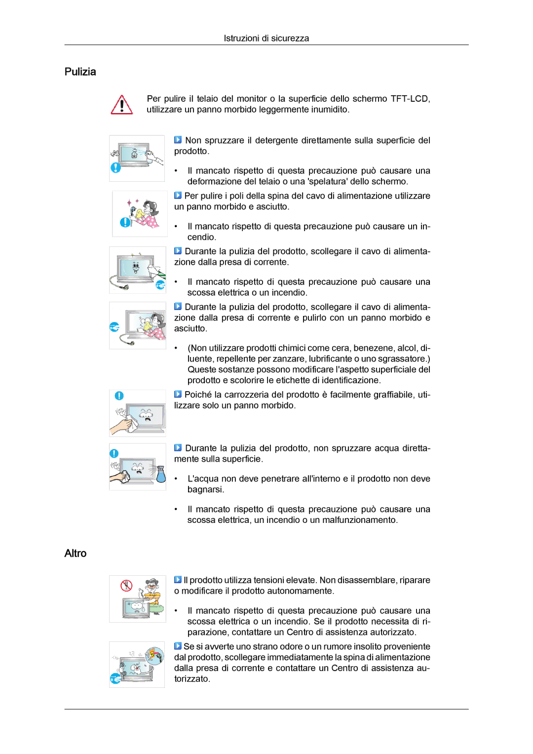 Samsung LH46DRPPBE/EN manual Pulizia, Altro 