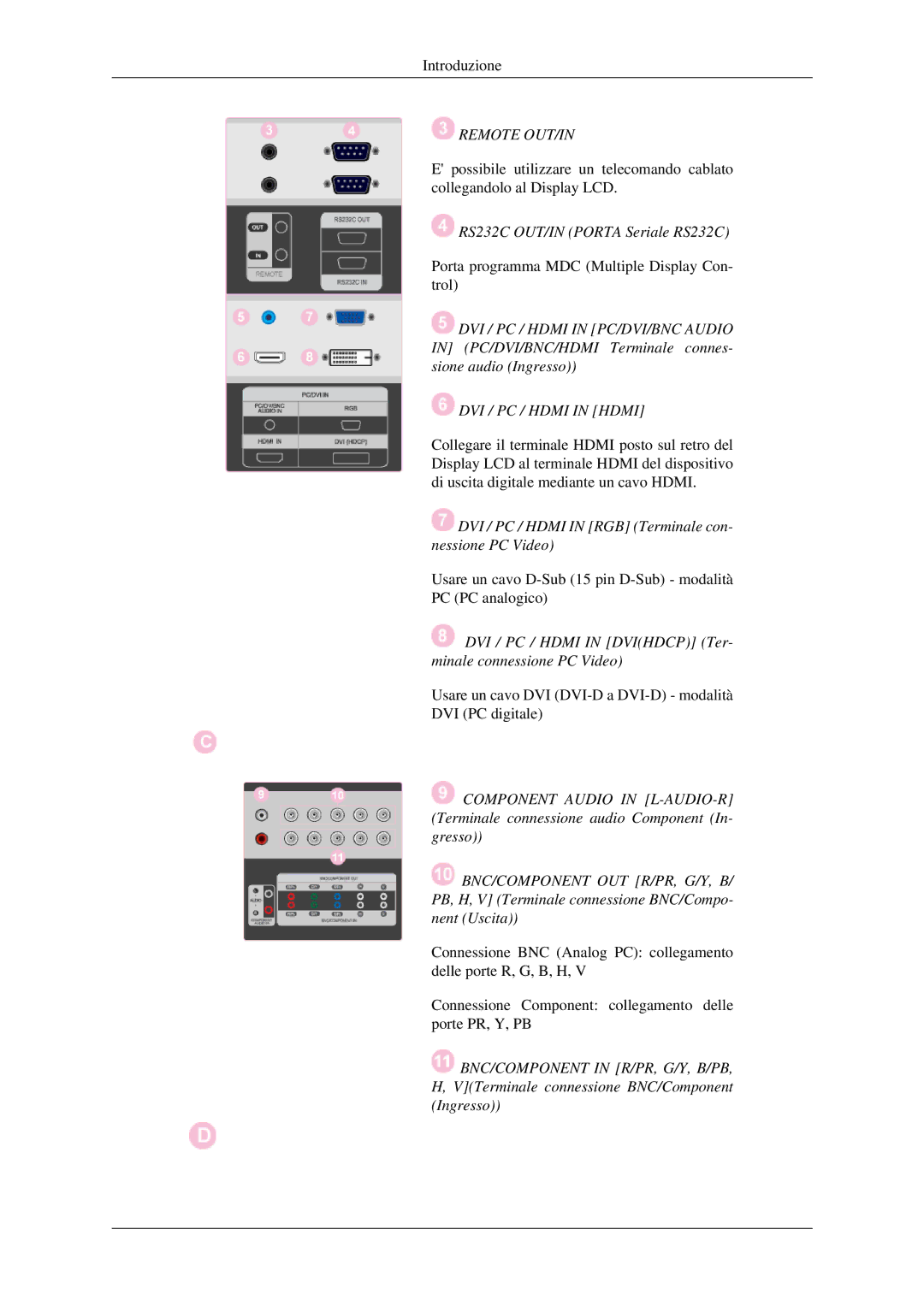 Samsung LH46DRPPBE/EN manual Remote OUT/IN, DVI / PC / Hdmi in Hdmi 