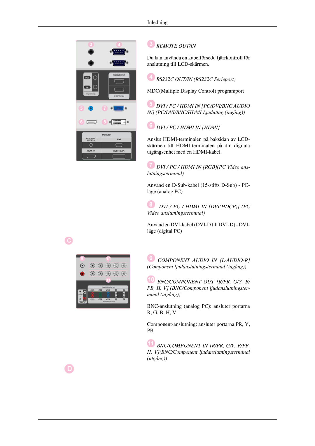 Samsung LH46DRUPBB/EN, LH46DRQPBB/EN, LH46DRSPBB/EN manual Remote OUT/IN 