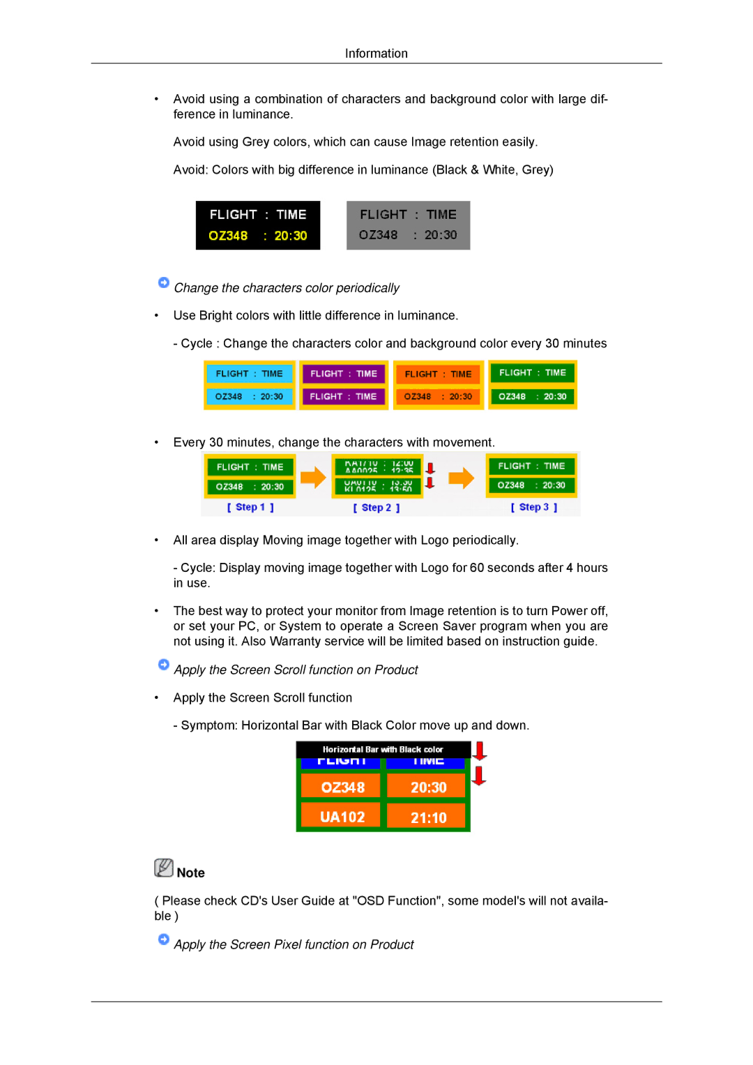 Samsung LH46DRPPBE/EN, LH46DRUPBB/EN, LH46DRQPBB/EN, LH46DRTPBE/EN, LH46DRSPBB/EN Change the characters color periodically 