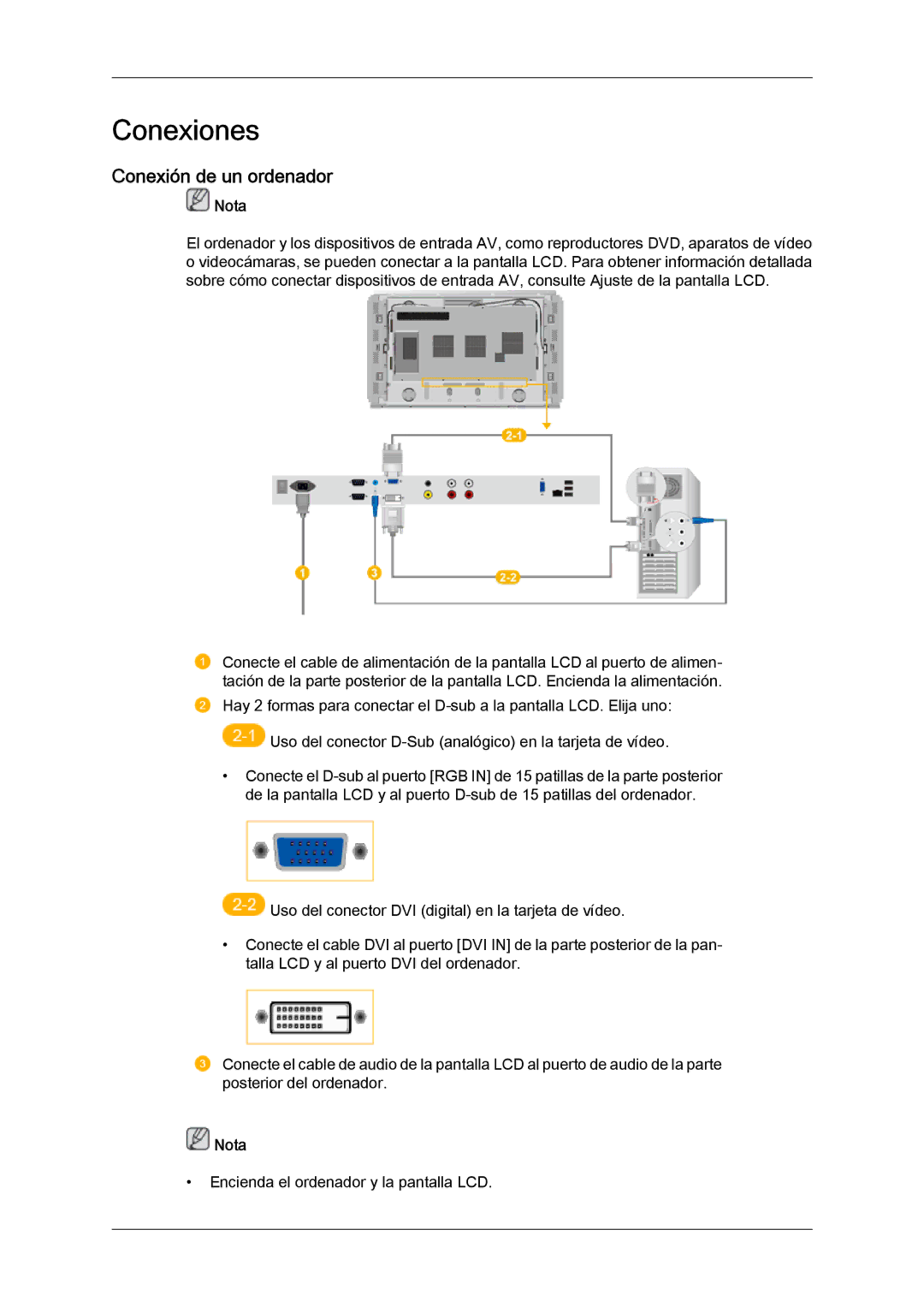 Samsung LH46DRSPBB/EN, LH46DRUPBB/EN, LH46DRQPBB/EN, LH46DRTPBE/EN, LH46DRPPBE/EN manual Conexiones, Conexión de un ordenador 