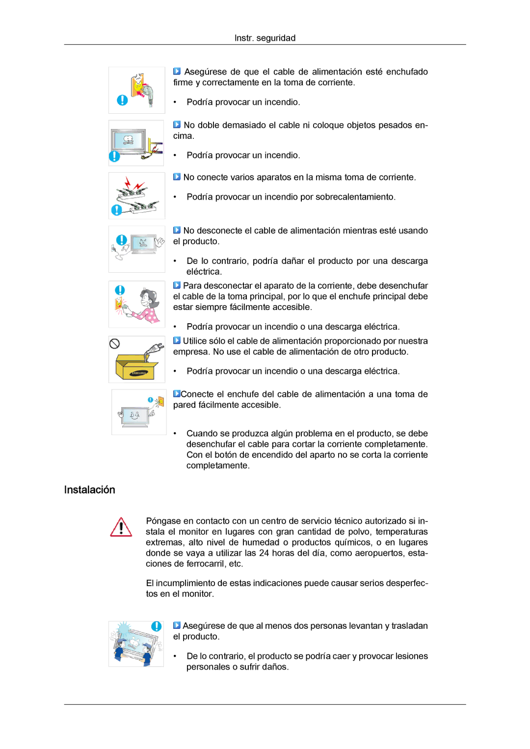 Samsung LH46DRPPBE/EN, LH46DRUPBB/EN, LH46DRQPBB/EN, LH46DRTPBE/EN, LH46DRSPBB/EN manual Instalación 