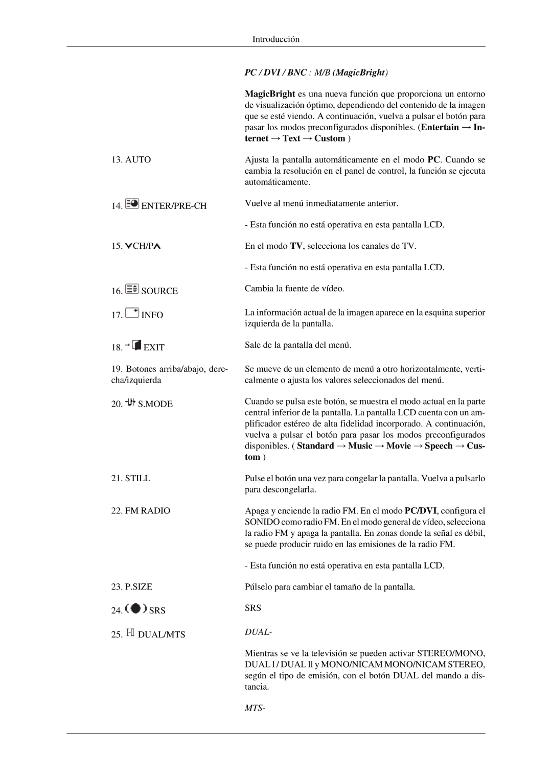 Samsung LH46DRUPBB/EN, LH46DRQPBB/EN, LH46DRTPBE/EN, LH46DRPPBE/EN, LH46DRSPBB/EN manual Dual, Mts 