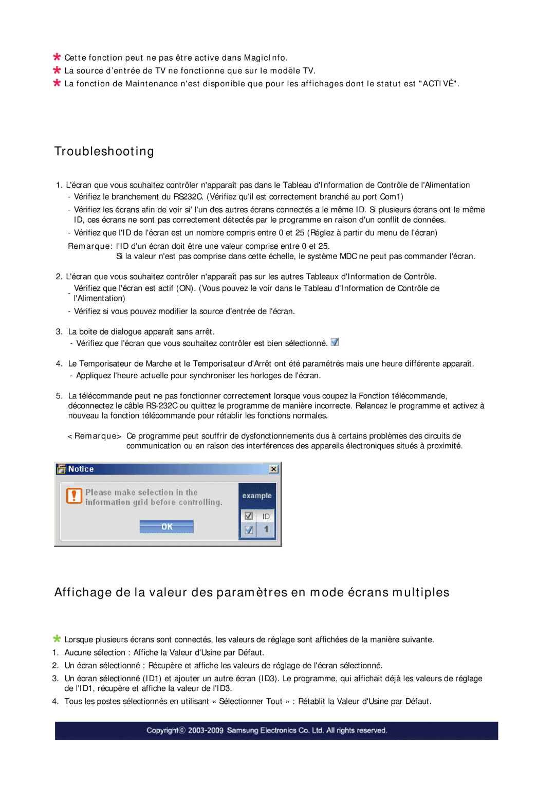 Samsung LH46DRTPBE/EN, LH46DRUPBB/EN, LH46DRQPBB/EN, LH46DRPPBE/EN manual Troubleshooting 