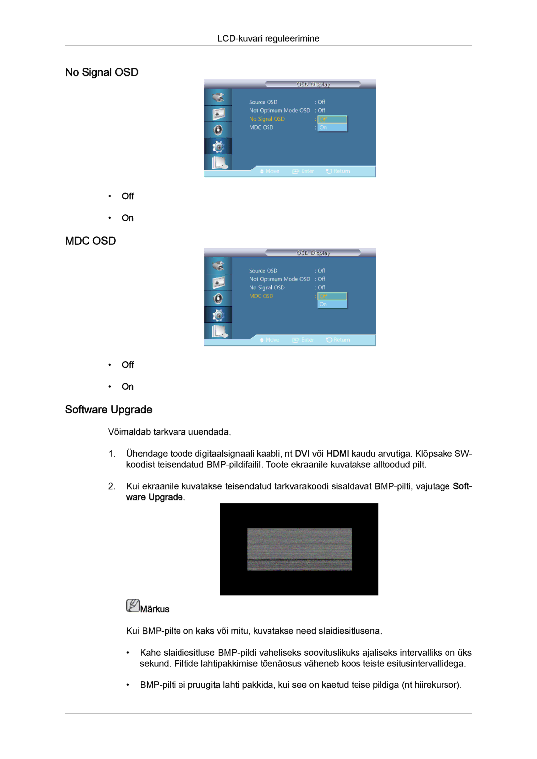 Samsung LH46GWPLBC/EN manual No Signal OSD, Software Upgrade 