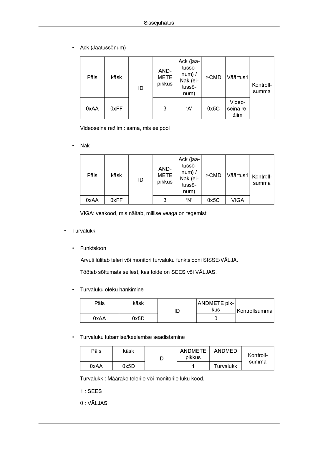 Samsung LH46GWPLBC/EN manual Väljas 