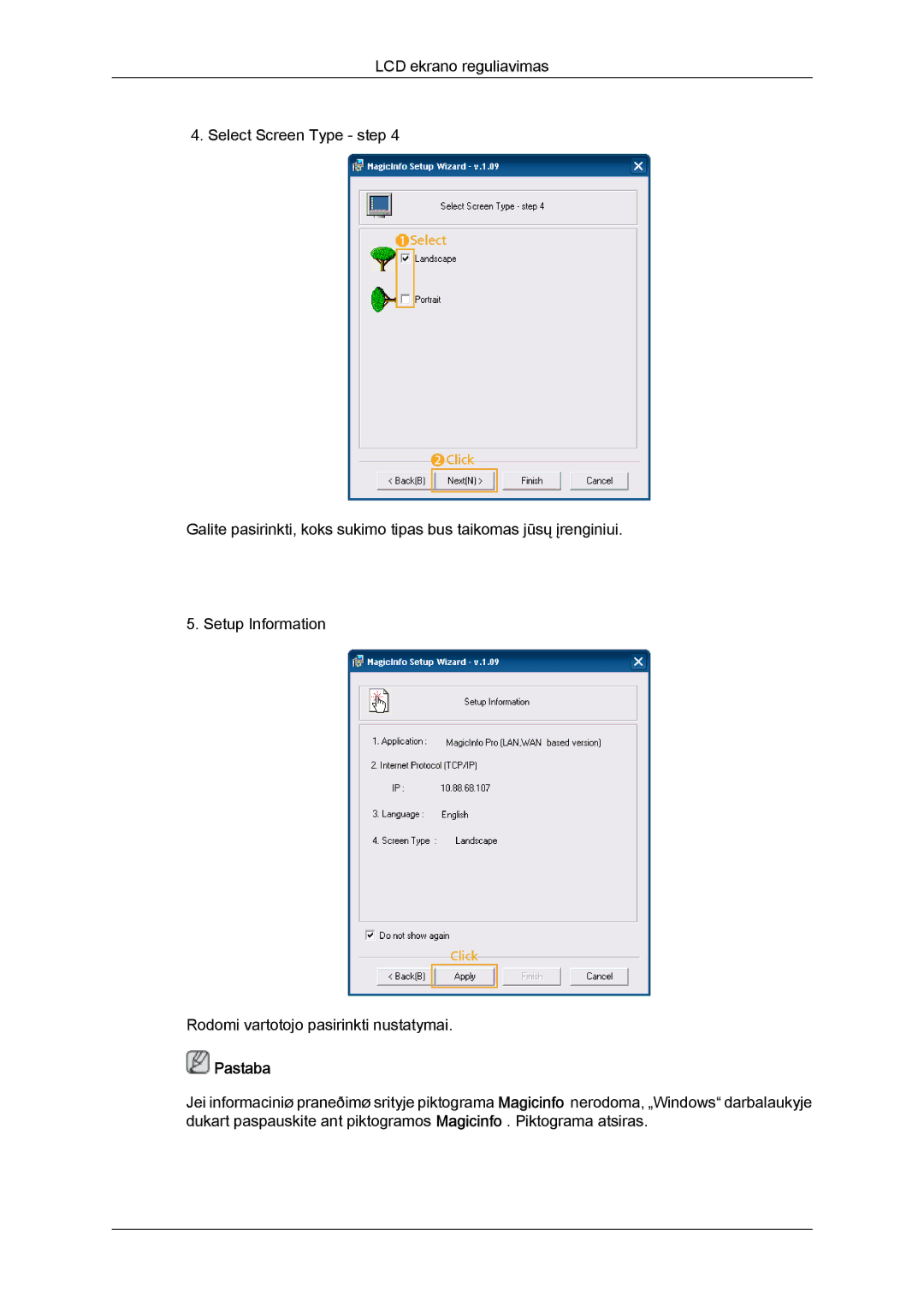 Samsung LH46GWPLBC/EN manual Pastaba 