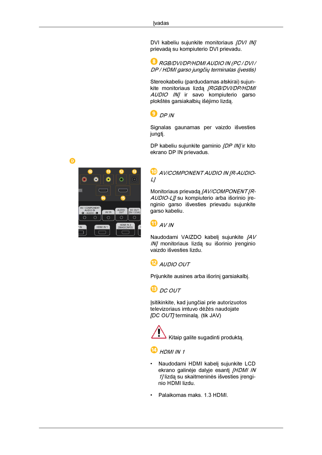 Samsung LH46GWPLBC/EN manual Audio OUT 