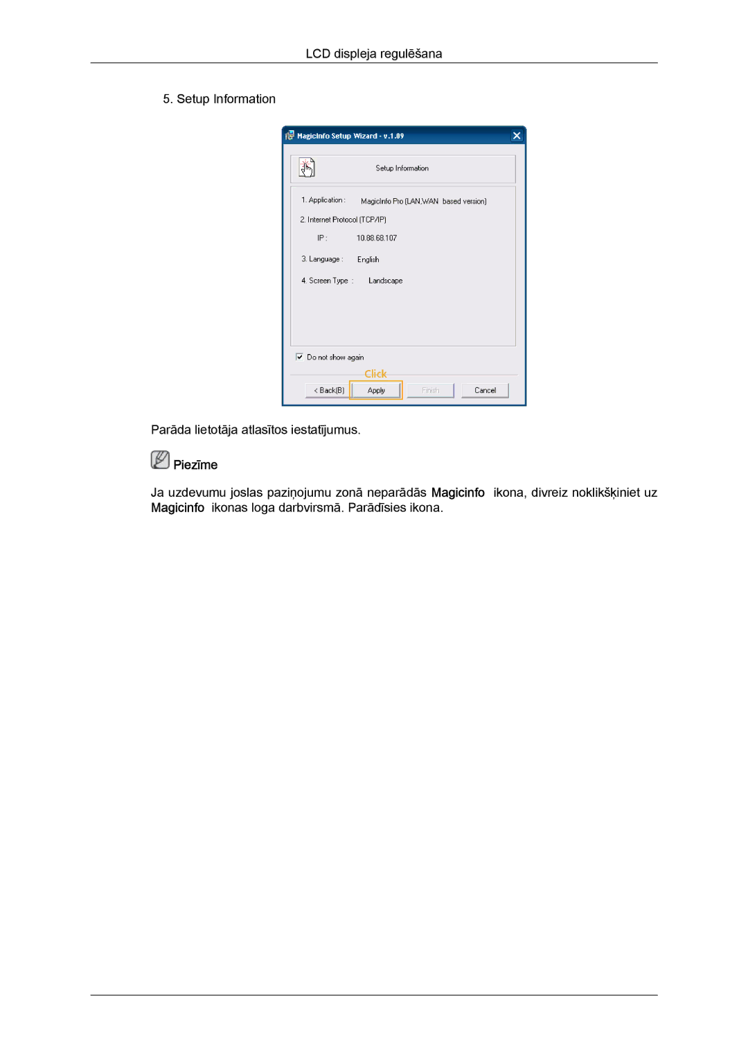 Samsung LH46GWPLBC/EN manual Piezīme 