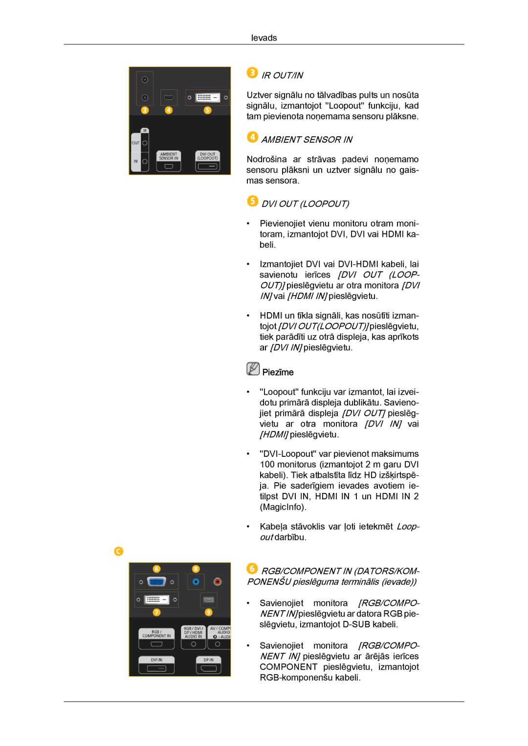 Samsung LH46GWPLBC/EN manual Ir Out/In 