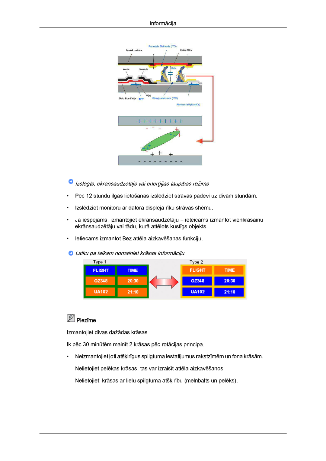 Samsung LH46GWPLBC/EN manual Laiku pa laikam nomainiet krāsas informāciju 