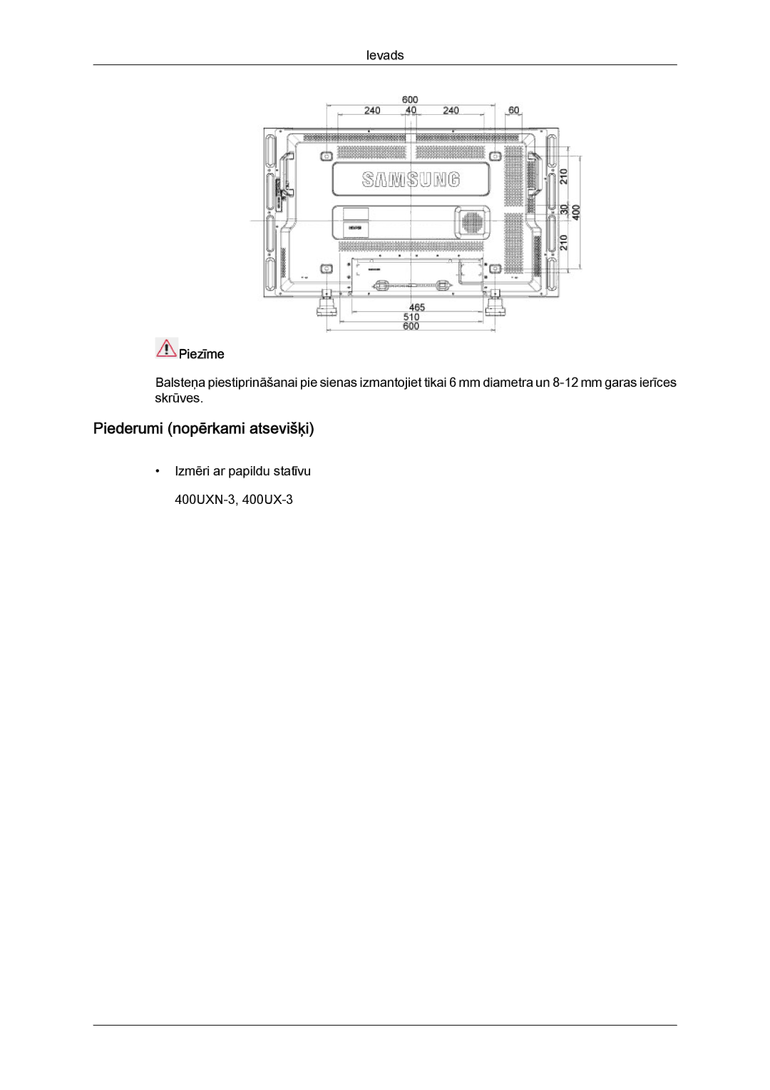 Samsung LH46GWPLBC/EN manual Piederumi nopērkami atsevišķi 