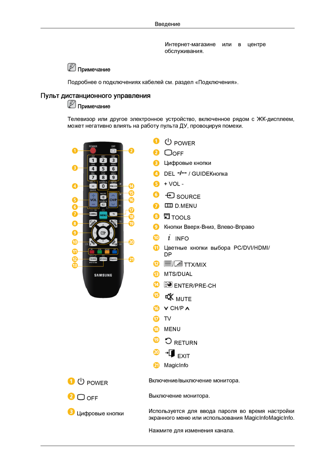 Samsung LH46GWPLBC/EN manual Пульт дистанционного управления 