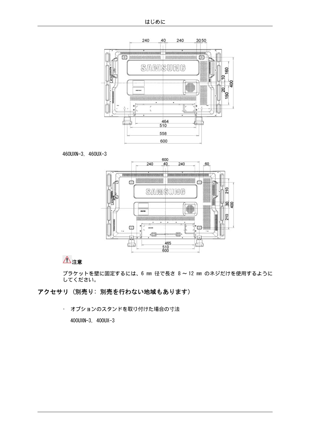 Samsung LH46GWPLBC/XJ, LH40GWSLBC/XJ, LH46GWTLBC/XJ, LH40GWTLBC/XJ, LH46GWSLBC/XJ, LH40GWPLBC/XJ アクセサリ 別売り 別売を行わない地域もあります） 