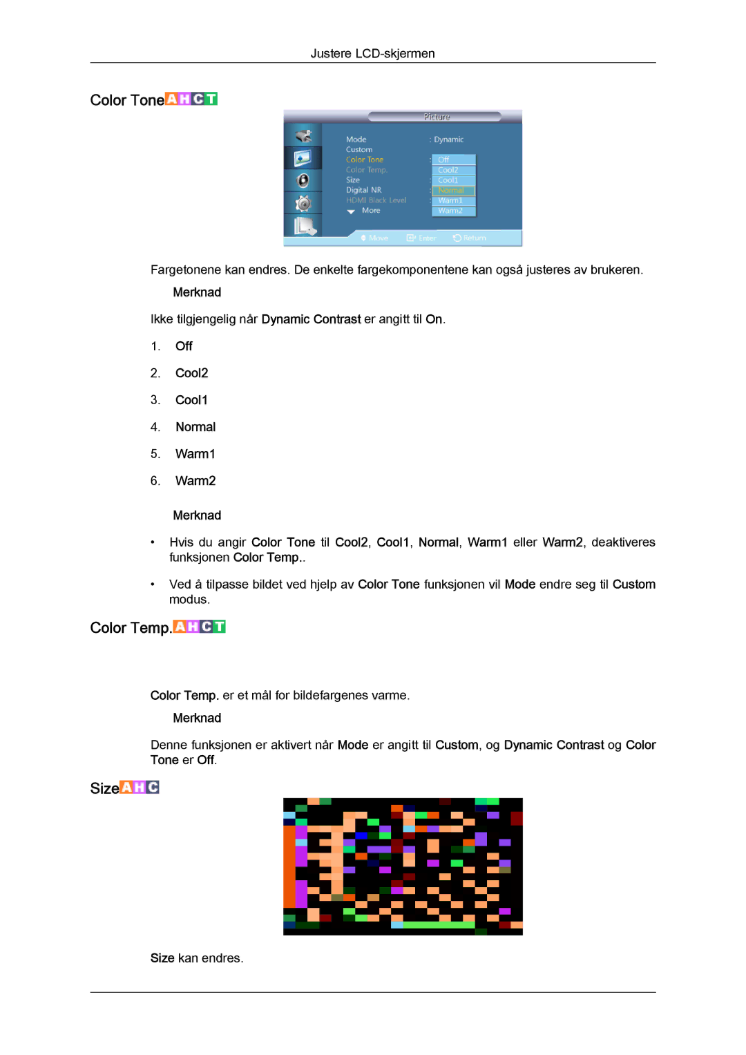 Samsung LH46HBPLBC/EN, LH40HBPLBC/EN manual Color Tone 