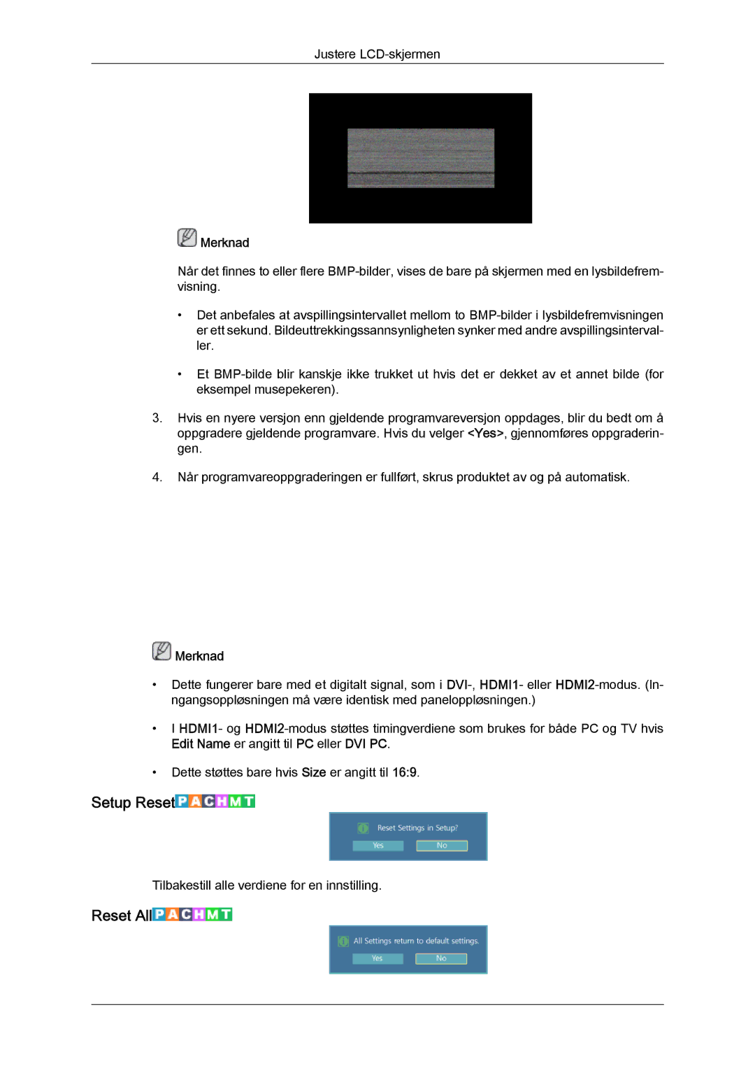 Samsung LH46HBPLBC/EN, LH40HBPLBC/EN manual Setup Reset, Reset All 