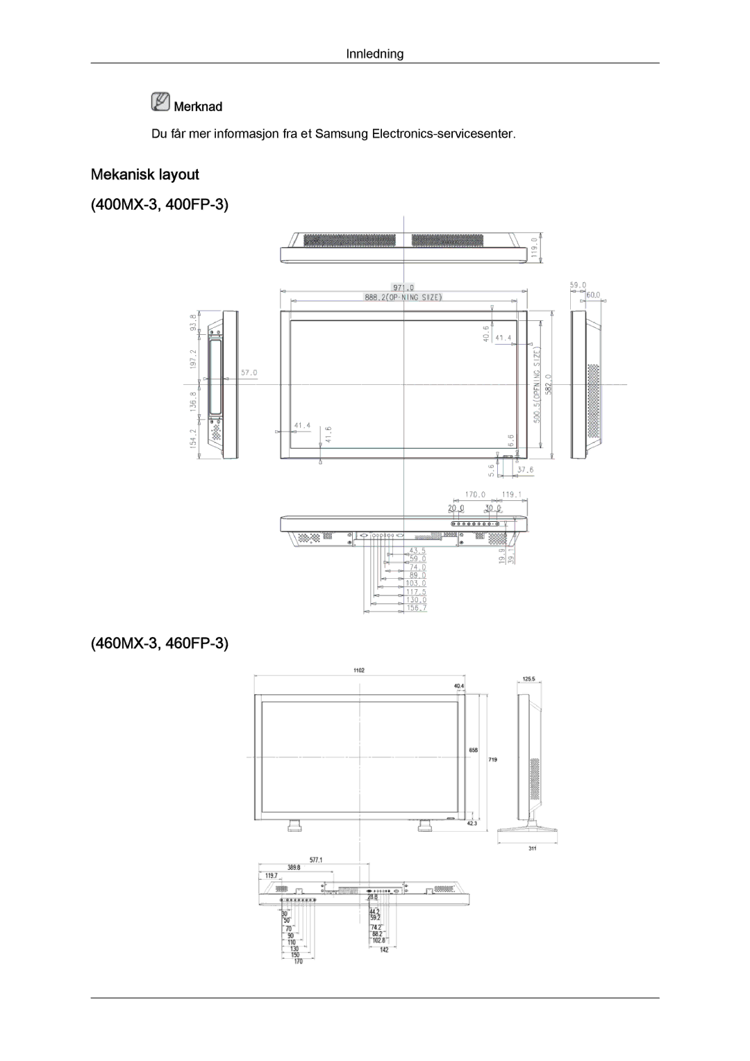 Samsung LH40HBPLBC/EN, LH46HBPLBC/EN manual 460MX-3, 460FP-3 