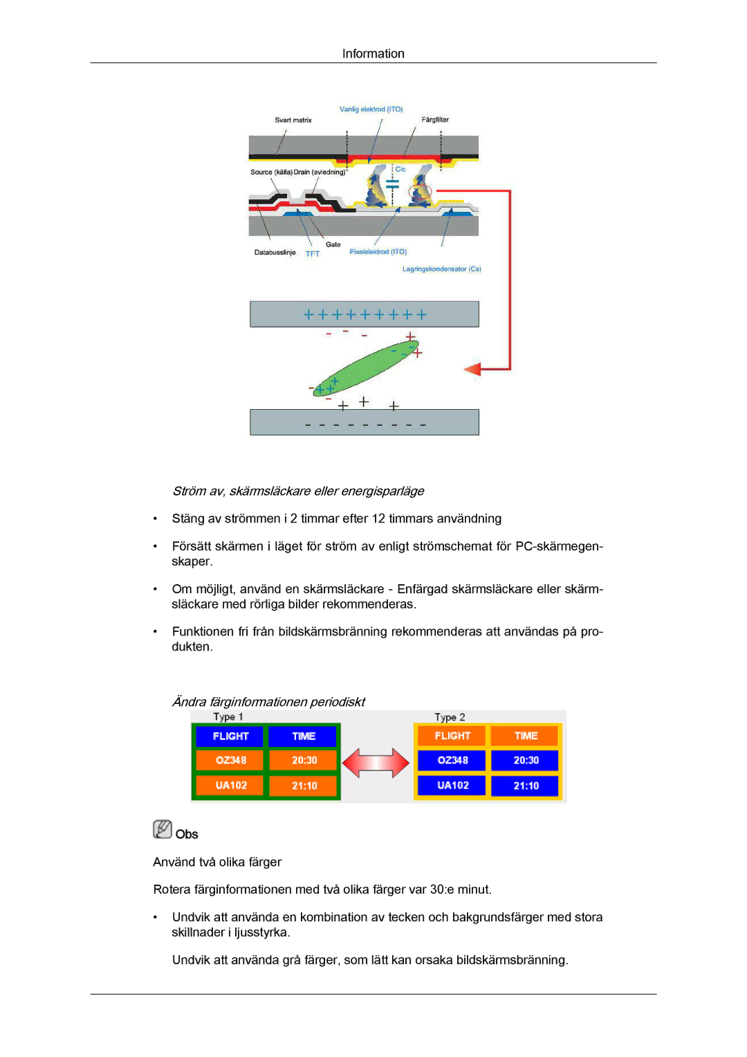 Samsung LH40HBPLBC/EN, LH46HBPLBC/EN manual Ändra färginformationen periodiskt 