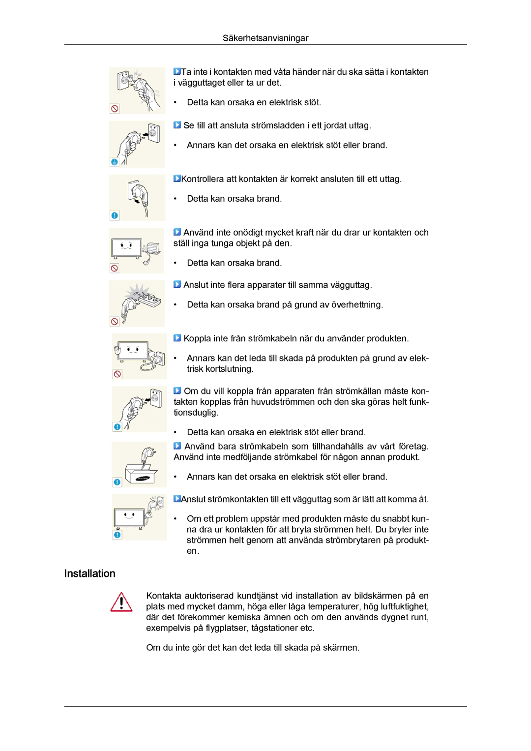 Samsung LH40HBPLBC/EN, LH46HBPLBC/EN manual Installation 