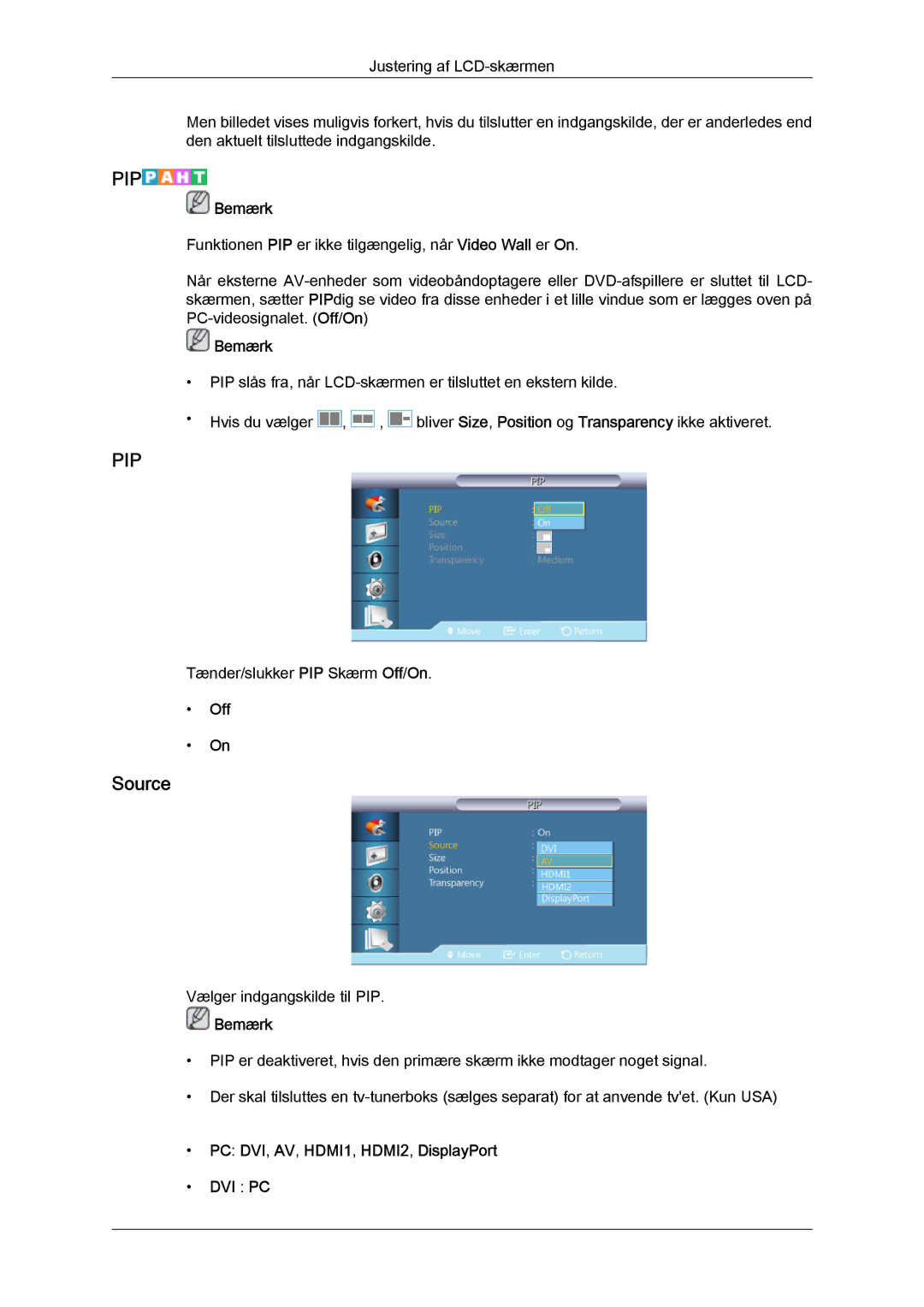 Samsung LH40HBPLBC/EN, LH46HBPLBC/EN manual Source, Off, PC DVI, AV, HDMI1, HDMI2, DisplayPort DVI PC 