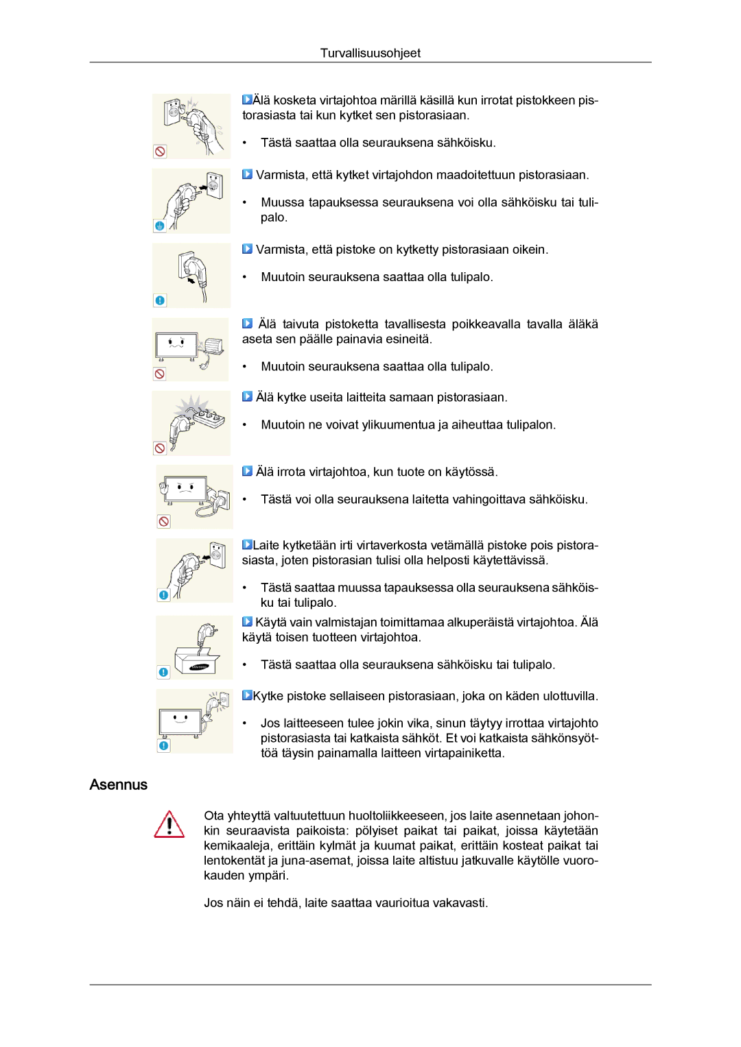 Samsung LH40HBPLBC/EN, LH46HBPLBC/EN manual Asennus 