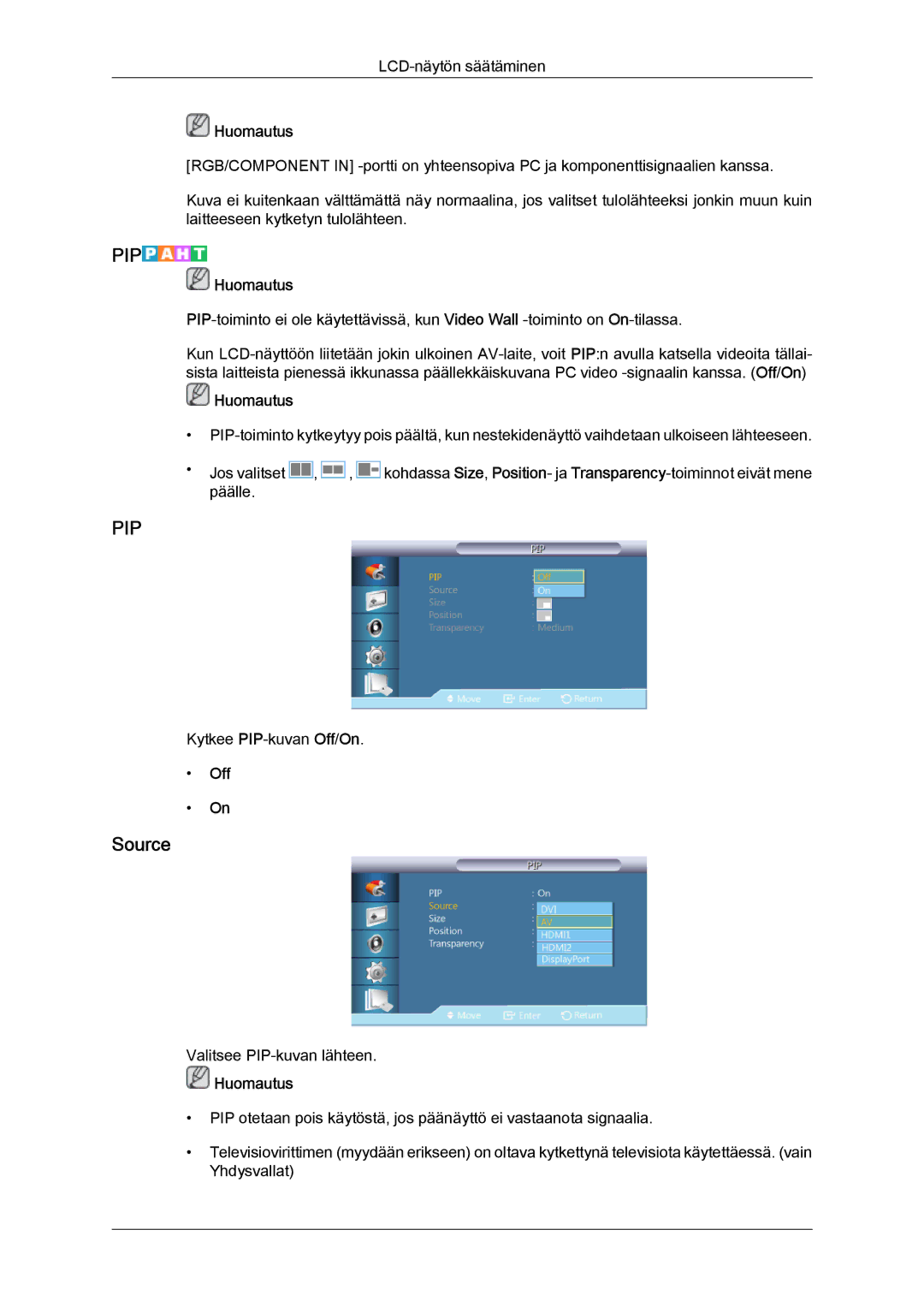 Samsung LH46HBPLBC/EN, LH40HBPLBC/EN manual Source, Off 