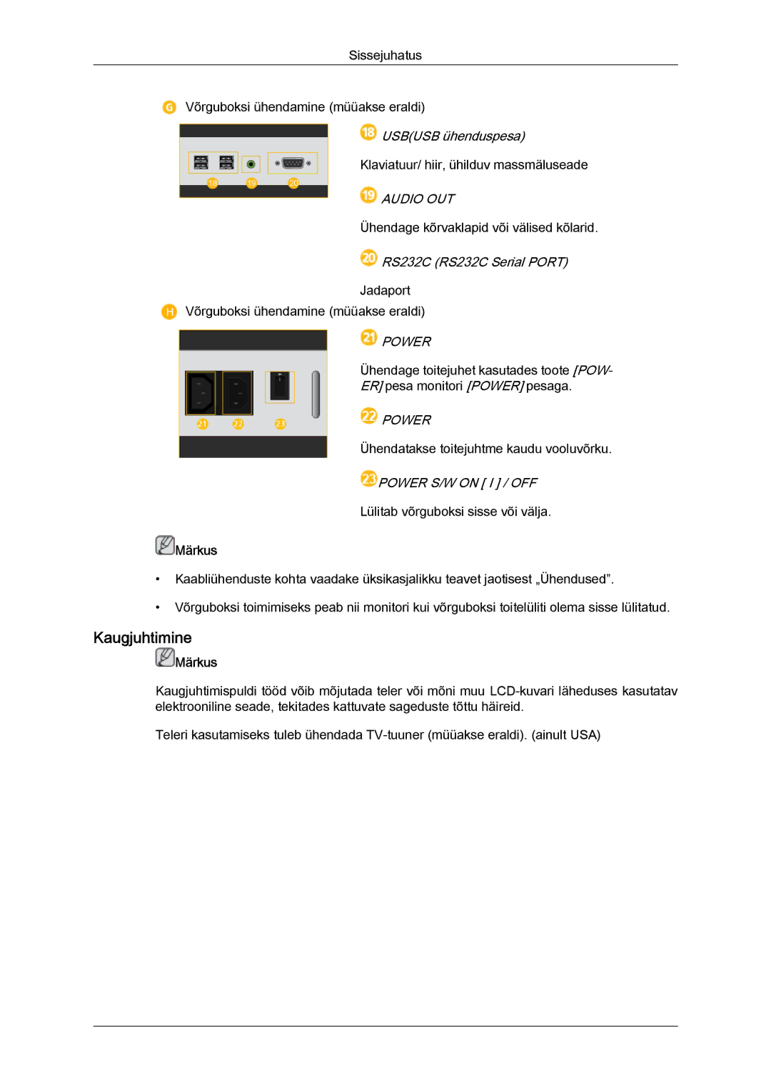 Samsung LH46HBPLBC/EN, LH40HBPLBC/EN manual Kaugjuhtimine 