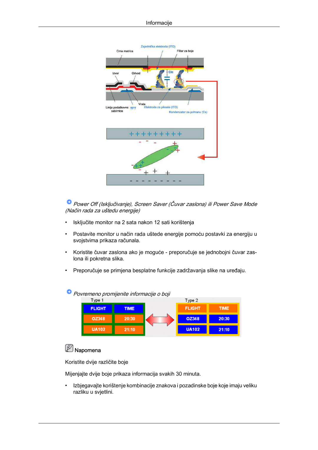 Samsung LH40HBPLBC/EN, LH46HBPLBC/EN manual Povremeno promijenite informacije o boji 