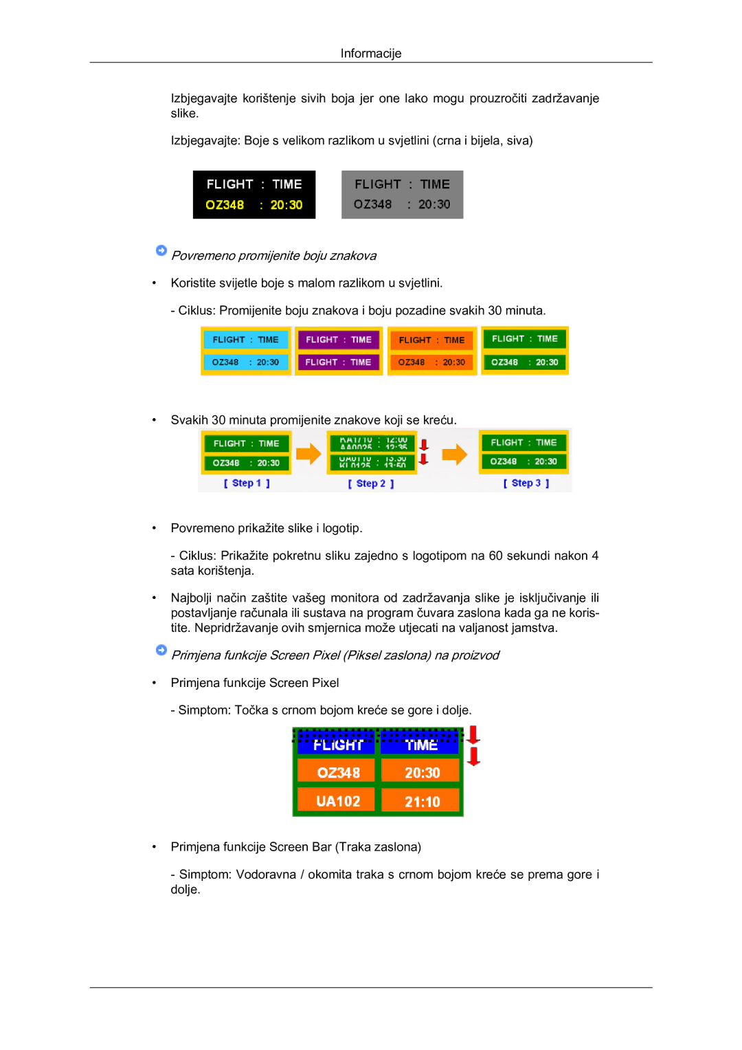 Samsung LH46HBPLBC/EN, LH40HBPLBC/EN manual Povremeno promijenite boju znakova 