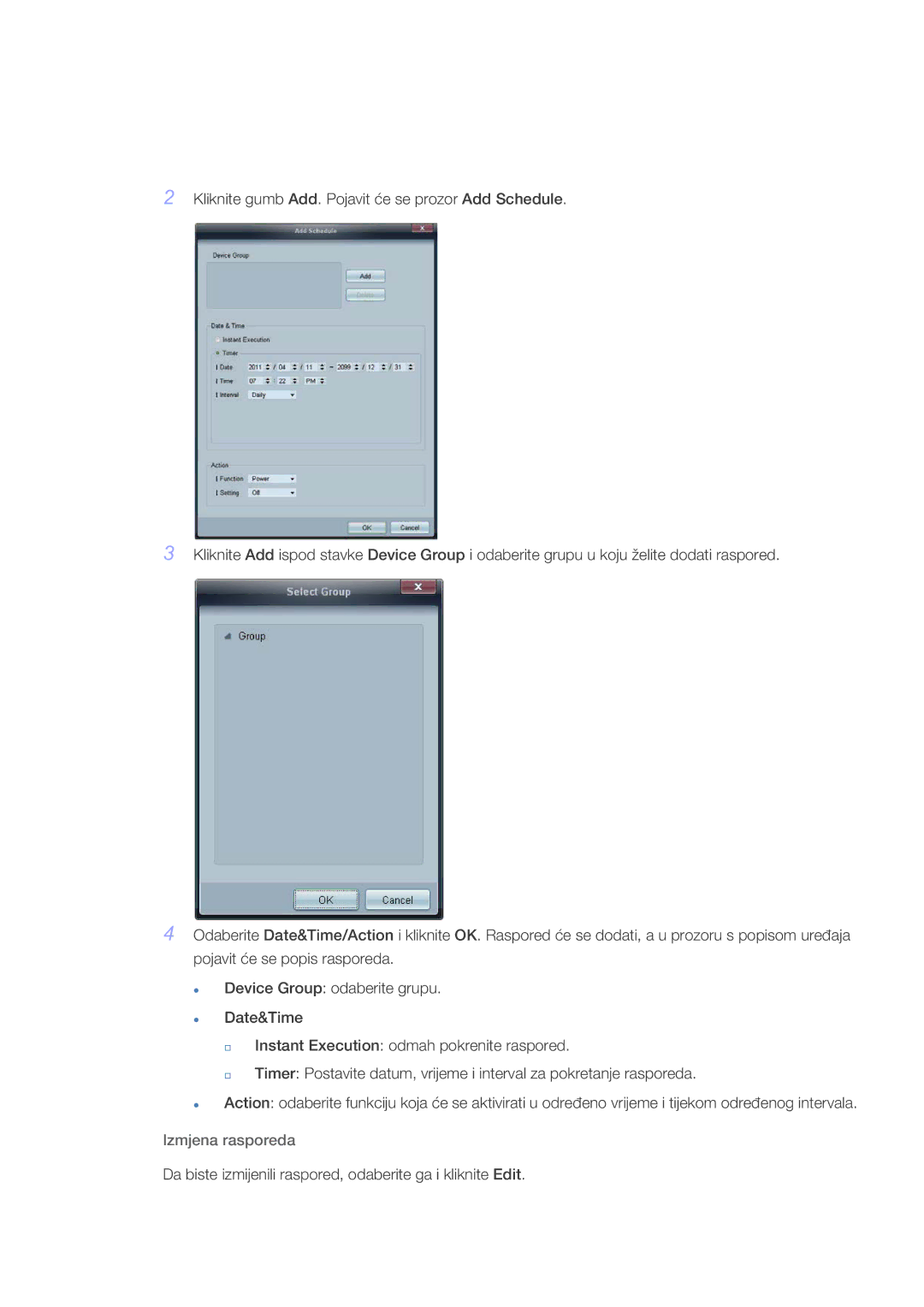 Samsung LH40HBPLBC/EN, LH46HBPLBC/EN manual Izmjena rasporeda 