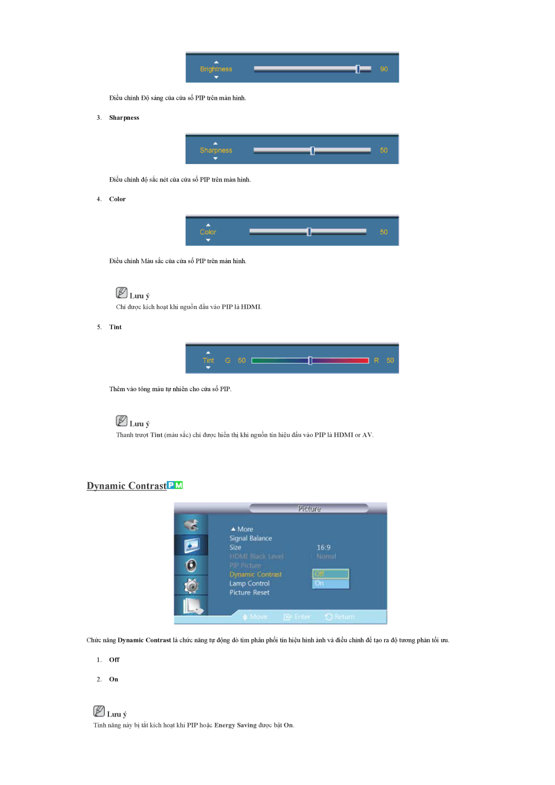 Samsung LH46HBPLBC/XY, LH40HBPLBC/XY, LH46HBPLBC/ZA manual Dynamic Contrast 